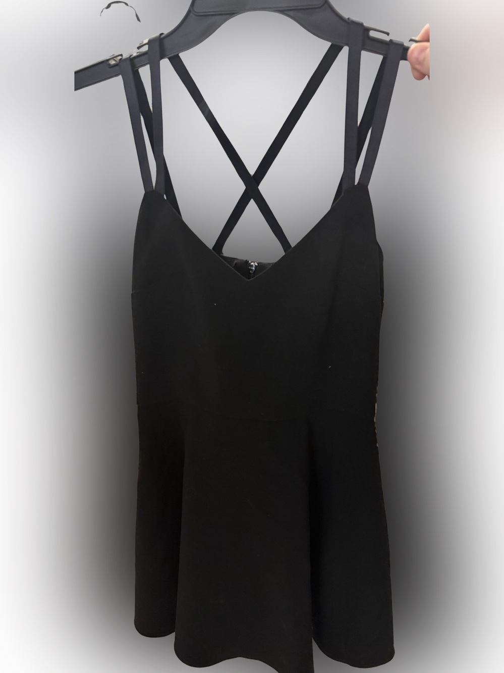 French Connection Black Crisscross Strap mini dress